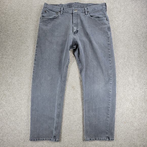 Vintage Wrangler Jeans Mens 36 x 30 Gray Wash Relaxed Fit Straight‎ Leg Baggy - Picture 2 of 13
